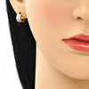 Argolla Huggie 02.230.0048.8.10 Acero Inoxidable, con Cristal Rosado y Blanca, Pulido, Dorado