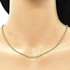 Gargantilla Básica 04.213.0225.24 Oro Laminado, Diseño de Singapore, Pulido, Dorado