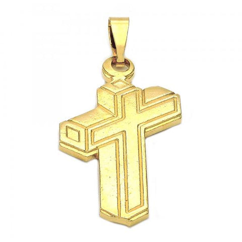 Dije Religioso 5.192.036 Oro Laminado, Diseño de Cruz, Dorado