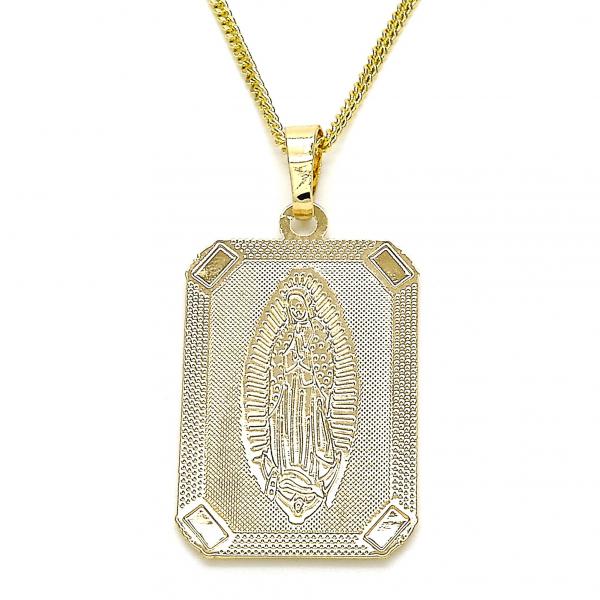 Collares con Dije 04.106.0057.1.20 Oro Laminado, Diseño de Guadalupe, Pulido, Dorado