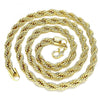 Gargantilla Básica 04.213.0206.24 Oro Laminado, Diseño de Rope, Pulido, Dorado