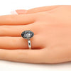 Anillo Multi Piedra 01.239.0008.5 Rodio Laminado, con Cristales de Swarovski Crystal Black Patina, Pulido, Rodinado