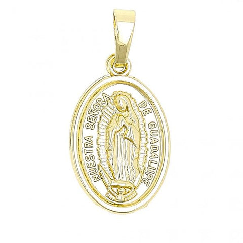 Dije Religioso 5.199.024 Oro Laminado, Diseño de Guadalupe, Pulido, Dorado