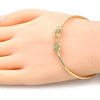 Pulsera Elegante 07.156.0069 Oro Laminado, Diseño de Buho, con Micro Pave Blanca, Pulido, Dorado