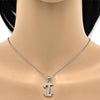 Collares con Dije 04.238.0008.1.18 Acero Inoxidable, Diseño de Iniciales y Rolo, Diseño de Iniciales, con Cristal Blanca, Pulido, Acero
