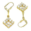 Arete Largo 02.387.0053 Oro Laminado, con Zirconia Cubica Blanca, Pulido, Dorado