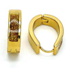 Argolla Huggie 02.230.0005.16 Acero Inoxidable, con Opal Multicolor, Pulido, Dorado