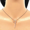 Collares con Dije 04.336.0214.1.16 Plata Rodinada, con Zirconia Cubica Blanca, Pulido, Oro Rosado
