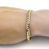 Pulsera Básica 04.242.0037.09GT Tono Dorado, Diseño de Cubana Pave, Pulido, Dorado