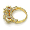 Anillo Multi Piedra 01.284.0016.07 Oro Laminado, con Zirconia Cubica Blanca, Pulido, Dorado