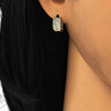 Argolla Huggie 02.186.0120.15 Plata Rodinada, con Micro Pave Blanca, Pulido, Dorado