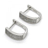 Argolla Huggie 02.175.0046.15 Plata Rodinada, con Micro Pave Blanca, Pulido, Rodinado