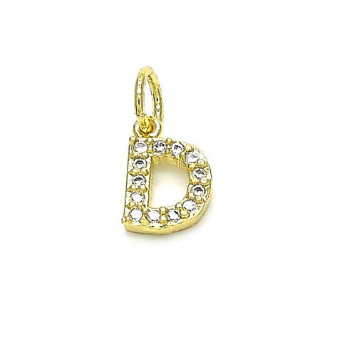Dije Elegante 05.341.0024 Oro Laminado, Diseño de Iniciales, con Zirconia Cubica Blanca, Pulido, Dorado
