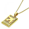 Collares con Dije 04.193.0003.18 Oro Laminado, Diseño de Avión, con Micro Pave Blanca, Pulido, Dorado