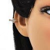 Arete Orejera 02.213.0377 Oro Laminado, Diseño de Cruz, con Micro Pave Blanca, Pulido, Dorado