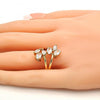 Anillo Multi Piedra 01.210.0047.07 Oro Laminado, con Zirconia Cubica Blanca, Pulido, Dorado