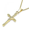 Collares con Dije 04.242.0101.20 Oro Laminado, Diseño de Crucifijo, Pulido, Dorado
