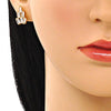 Arete Dormilona 02.283.0051 Oro Laminado, con Zirconia Cubica Blanca, Pulido, Dorado