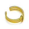 Anillo Multi Piedra 01.310.0024 Oro Laminado, Diseño de Ojo Griego, con Micro Pave Blanca, Pulido, Dorado