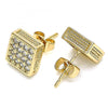 Arete Dormilona 02.344.0067 Oro Laminado, con Micro Pave Blanca, Pulido, Dorado