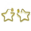 Argolla Mediana 02.210.0763.25 Oro Laminado, Diseño de Estrella, Pulido, Dorado
