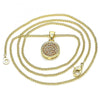 Collares con Dije 04.156.0339.2.20 Oro Laminado, con Micro Pave Granate, Pulido, Dorado