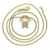 Collares con Dije 04.156.0272.20 Oro Laminado, Diseño de Nina Pequena, con Micro Pave Blanca, Pulido, Dorado