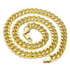 Gargantilla Básica 04.63.1414.24 Oro Laminado, Diseño de Miami Cubana, Pulido, Dorado