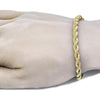 Pulsera Básica 5.222.033.08 Oro Laminado, Diseño de Rope, Pulido, Dorado