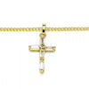 Collares con Dije 04.284.0015.20 Oro Laminado, Diseño de Cruz, con Zirconia Cubica Blanca, Pulido, Dorado