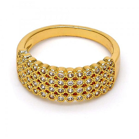 Anillo Multi Piedra 01.260.0002.07.GT Oro Laminado, con Zirconia Cubica Blanca, Pulido, Dorado