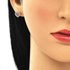 Arete Dormilona 02.156.0446.1 Oro Laminado, Diseño de Corazon, con Micro Pave Rubi, Pulido, Dorado