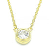 Collares con Dije 04.336.0043.2.16 Plata Rodinada, con Zirconia Cubica Blanca, Pulido, Dorado