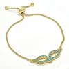 Pulsera Bolo Ajustable 03.316.0034.10 Oro Laminado, con Micro Pave Turquoise, Pulido, Dorado