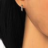 Argolla Huggie 02.186.0142.12 Plata Rodinada, con Zirconia Cubica Blanca, Pulido, Dorado