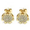 Arete Dormilona 02.344.0079 Oro Laminado, con Micro Pave Blanca, Pulido, Dorado