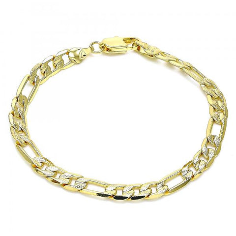 Pulsera Básica 04.63.0118.07 Oro Laminado, Diseño de Figaro, Pulido, Dorado