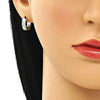 Argolla Huggie 02.384.0024.12 Acero Inoxidable, con Cristal Blanca, Pulido, Acero