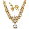 Collar y Arete 06.221.0006 Oro Laminado, Diseño de Gota, con Zirconia Cubica Blanca, Pulido, Dorado