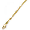 Gargantilla Básica 5.223.021.24 Oro Laminado, Diseño de Rolo, Pulido, Dorado