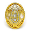 Anillo Multi Piedra 01.118.0025.09 Oro Laminado, con Cristal Blanca, Pulido, Dorado