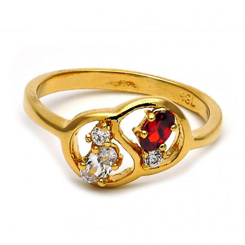 Anillo Multi Piedra 5.169.031.09 Oro Laminado, con Zirconia Cubica Multicolor, Pulido, Dorado