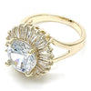 Anillo Multi Piedra 01.210.0103.08 Oro Laminado, con Zirconia Cubica Blanca, Pulido, Dorado
