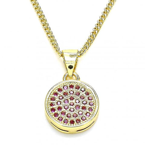 Collares con Dije 04.156.0339.1.20 Oro Laminado, con Micro Pave Rubi, Pulido, Dorado