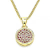 Collares con Dije 04.156.0339.1.20 Oro Laminado, con Micro Pave Rubi, Pulido, Dorado