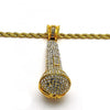 Collares con Dije 04.242.0003.30GT Tono Dorado, Diseño de Rope, con Cristal Blanca, Pulido, Dorado