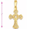 Dije Religioso 5.190.008 Oro Laminado, Diseño de Cruz, Diamantado, Dorado