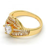 Anillo Multi Piedra 01.199.0004.07.GT Tono Dorado, con Zirconia Cubica Blanca, Pulido, Dorado
