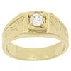 Anillo Multi Piedra 5.175.035.07 Oro Laminado, Diseño de Solitario, con Zirconia Cubica Blanca, Diamantado, Dorado