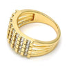 Anillo Multi Piedra 01.210.0064.07 Oro Laminado, con Zirconia Cubica Blanca, Pulido, Dorado